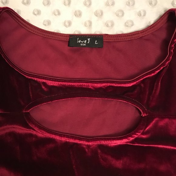 Stretchy velvet keyhole dress in merlot L Size 10-12 - Picture 5 of 5